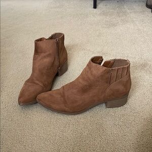 American Rag Brown Ankle Booties with Suede Finish